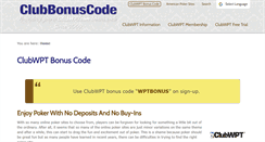 Desktop Screenshot of clubbonuscode.com